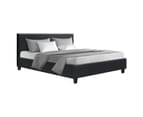 Artiss Bed Frame Double Queen Size Base Platform With Headboard Charcoal Fabric Neo Collection 1