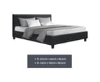 Artiss Bed Frame Double Queen Size Base Platform With Headboard Charcoal Fabric Neo Collection 2
