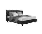 Artiss Bed Frame Queen King Size Base Platform With French Provincial Headboard Charcoal Fabric Pier Collection 2