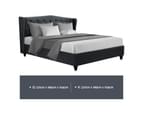 Artiss Bed Frame Queen King Size Base Platform With French Provincial Headboard Charcoal Fabric Pier Collection 3