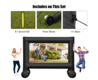 Costway 14" Inflatable 16:9 4K HD Projector Screen 600D Double-Sided Outdoor Movie Theater All Weather-resistant w/100W Air Blower & Carry Bag