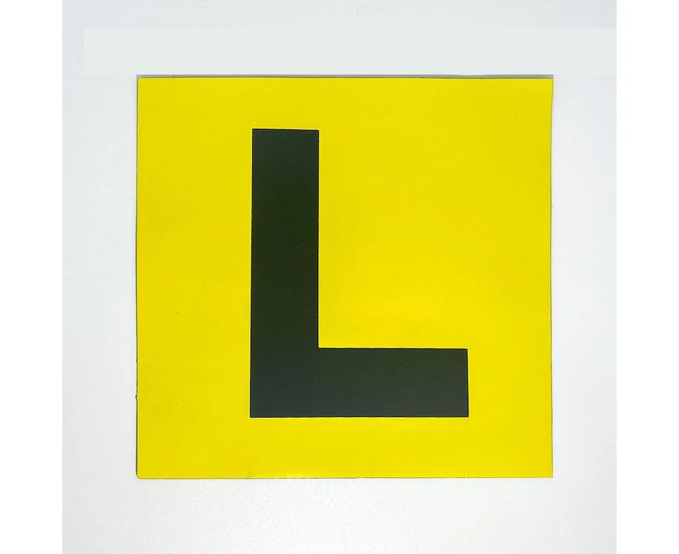 2Pcs Magnetic Plate Driver License Learner Yellow L Signs Car Plate