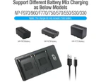 2 Rechargeable Battery and External USB Dual Battery Charger for Sony NP-F330,F550,F570,F970,F750,F770,F960,F530,CCD-SC55,TR516,TR716,TR818