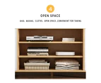 Foret 140cm TV Cabinet Stand Entertainment Unit Storage Open Shelf Wooden Maple