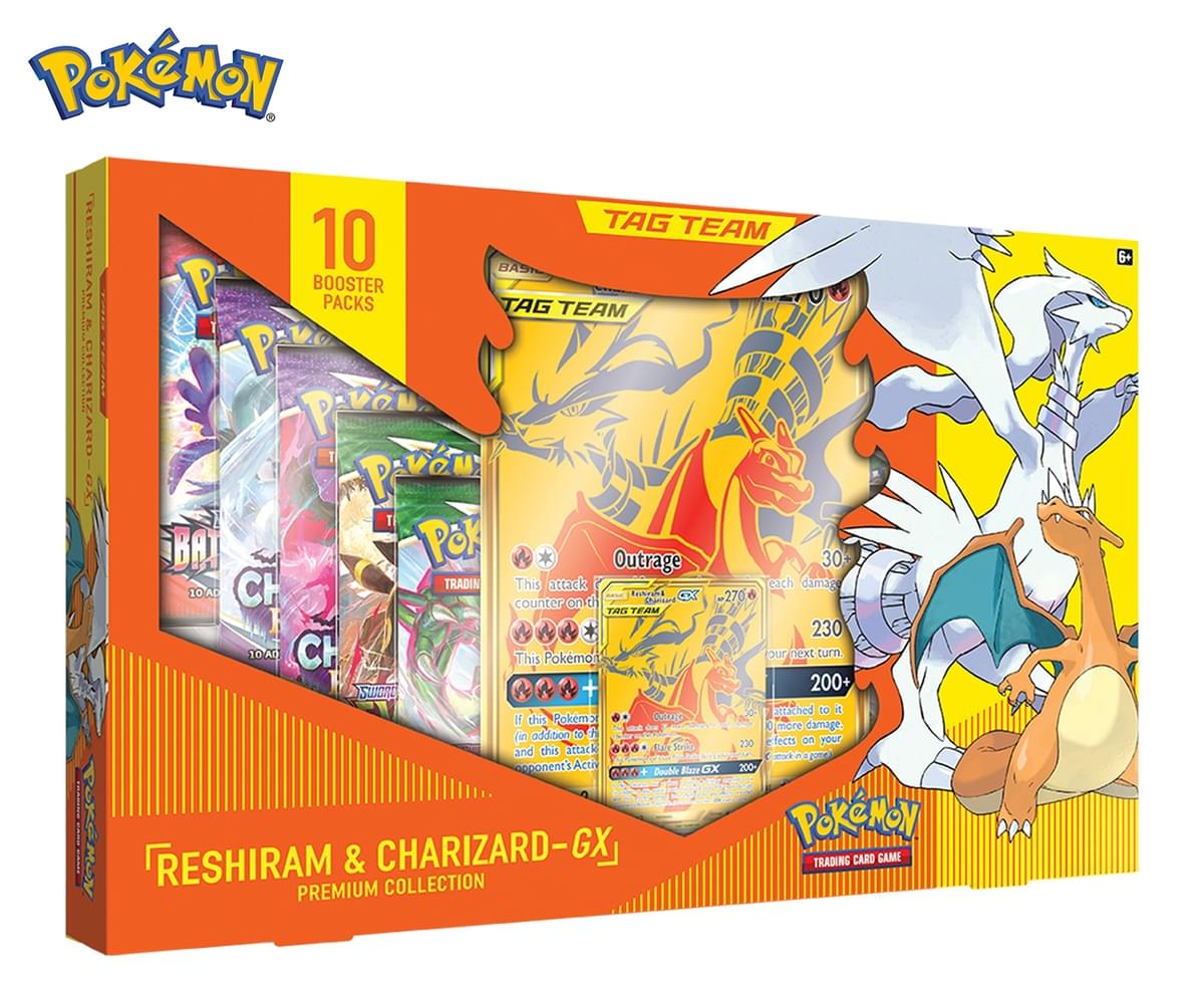 Pokémon TCG Charizard & Reshriam-GX Tag Team Premium Collection Box