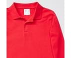 Target Long Sleeve School Polos - Red 6