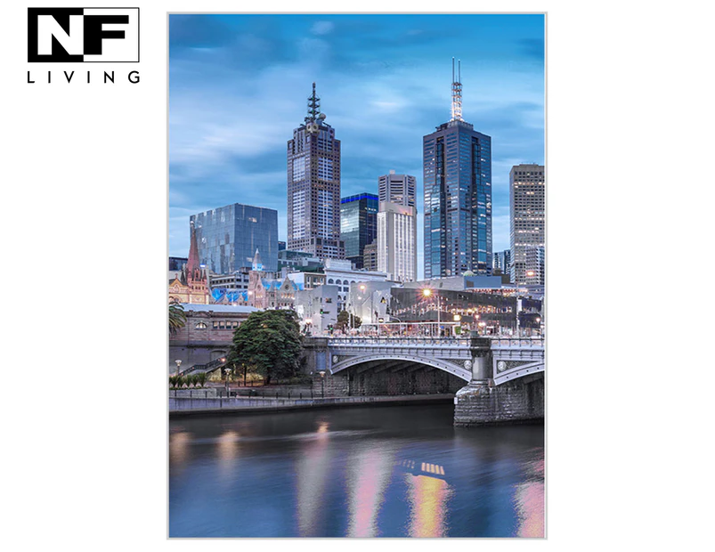 NF Living 80x110cm Melbourne Skyline Print Framed Wall Art