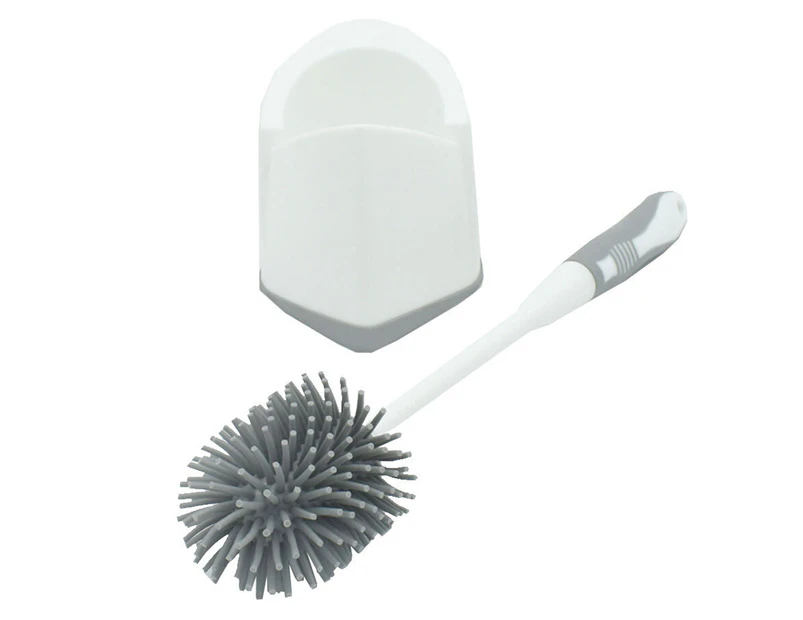 Panache Toilet Brush & Holder Set - White/Grey