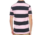 Tommy Hilfiger Men's Tommy Knit Rugby Stripe Polo - Fluro Pink