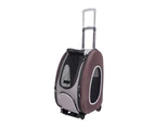 Ibiyaya EVA 5-in-1 Combo Pet Carrier, Pram & Backpack, Chocolate