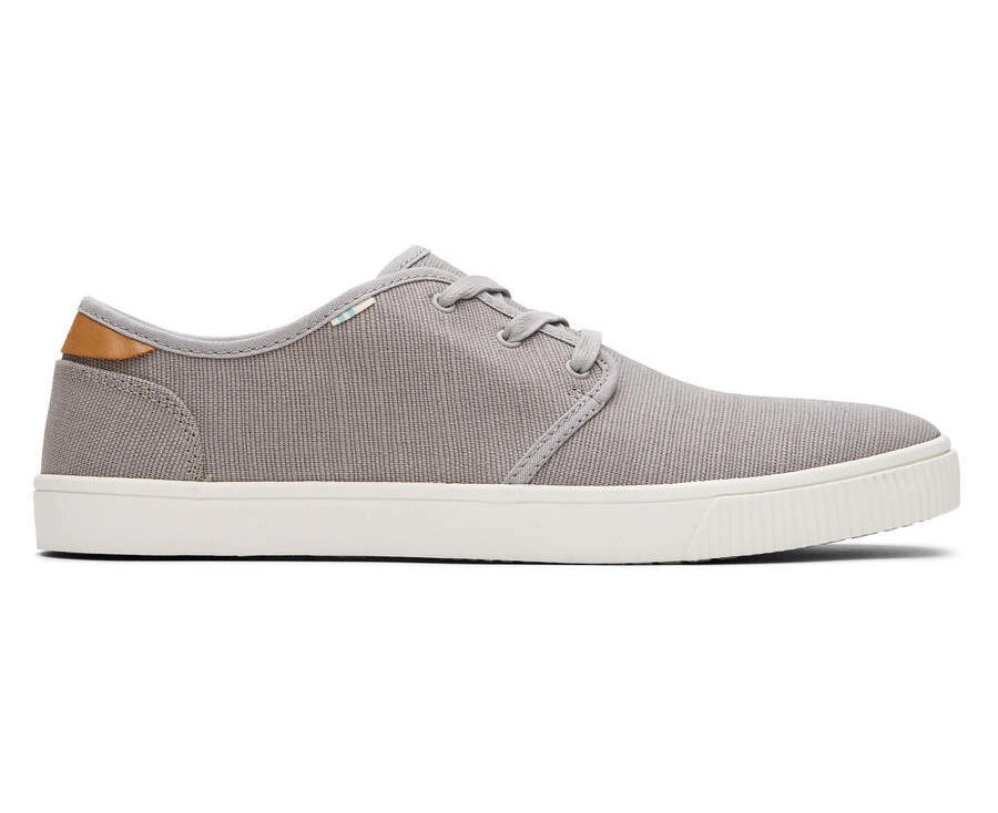 Drizzle Grey Heritage Canvas Mens Carlo Sneaker  Shoes