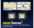 LIGHTFOX 4x 4inch CREE LED Light Bar Spot Flood 3Row Work Fog Lamps Reverse Offroad 4WD