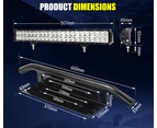 LIGHTFOX 20Inch LED Light Bar Spot Flood Work Driving Light + 23'' Number Plate Frame