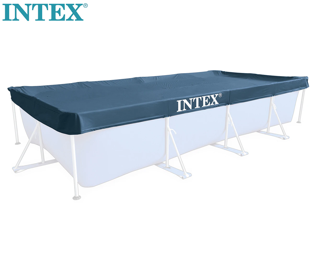 Intex Rectangle 4.5mx2.2m Cover Protection For Above Ground Swimming Pool Blue