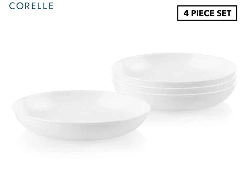 Set of 4 Corelle 887mL Meal Bowls - Vitrelle -Winter Frost White