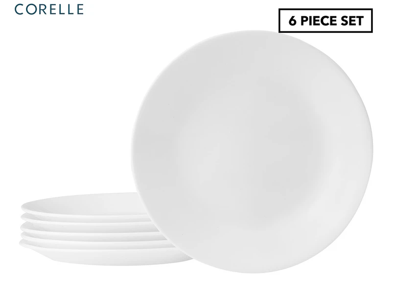 Set of 6 Corelle 17cm Livingware Bread + Butter Plates - Vitrelle - Winter Frost White