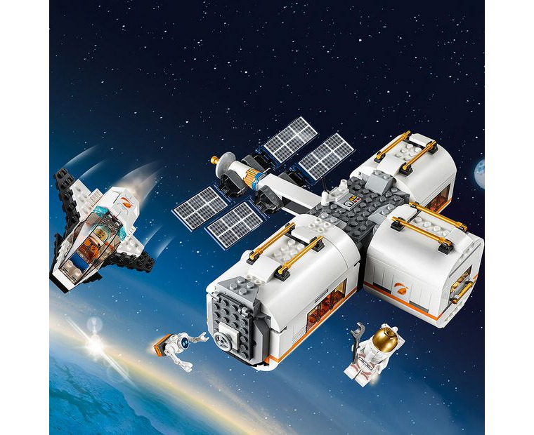  LEGO City Space Lunar Space Station 60227 Space Station  Building Set with Toy Shuttle, Detachable Satellite and Astronaut  Minifigures, Popular Space Gift (412 Pieces) : Toys & Games