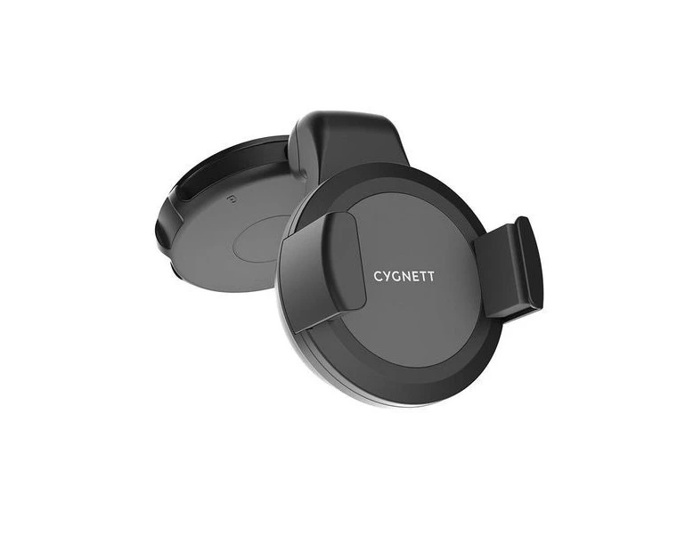 Cygnett DashView Mini Adjustable Car Mount - Black (CY3722ACDAS), Adjustable Cradle, Compatible up to 80mm Wide,Securely Mounts to Windscreen