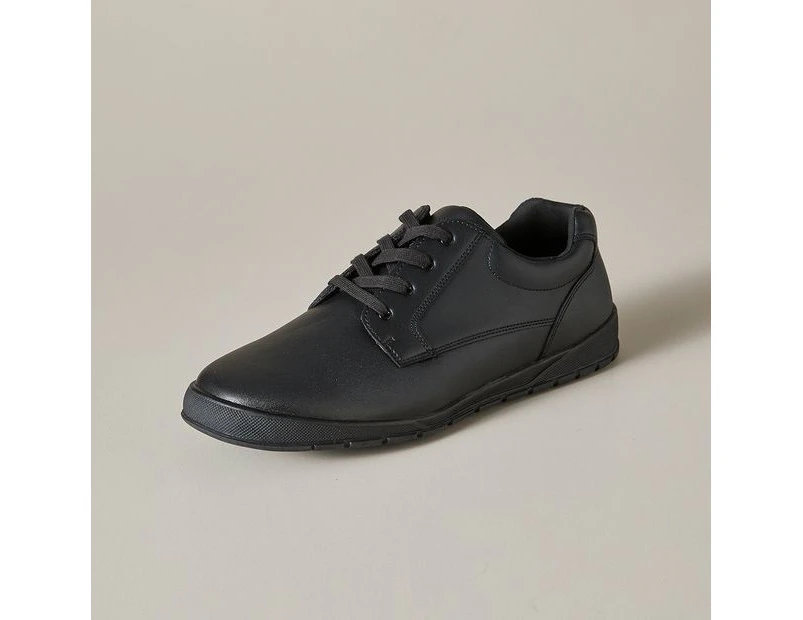 Target Grad Good Fit Lace-Up Leather School Shoes - Black