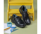 Kids Grad Gro Shu Lace-Up Leather School Shoes - Black