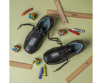 Kids Grad Gro Shu Lace-Up Leather School Shoes - Black