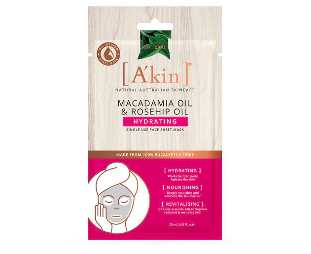 A'kin Macadamia Oil and Rosehip Oil Hydrating Face Mask 1 pack