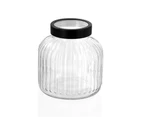2x Lemon & Lime Brooklyn 3L/19cm Glass Jar Container Food Storage w/ Lid Clear