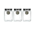 3x Lemon & Lime Ascot 800ml Glass Jar Food Container/Storage w/ Airtight Lid CLR