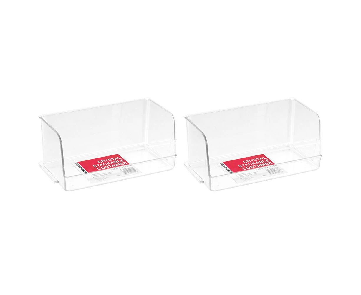 2x Boxsweden 23.5cm Crystal Kitchen Stackable Organiser/Storage Container Small