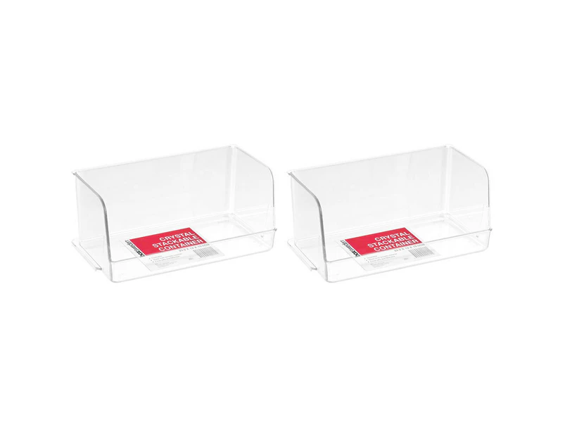2x Boxsweden 23.5cm Crystal Kitchen Stackable Organiser/Storage Container Small
