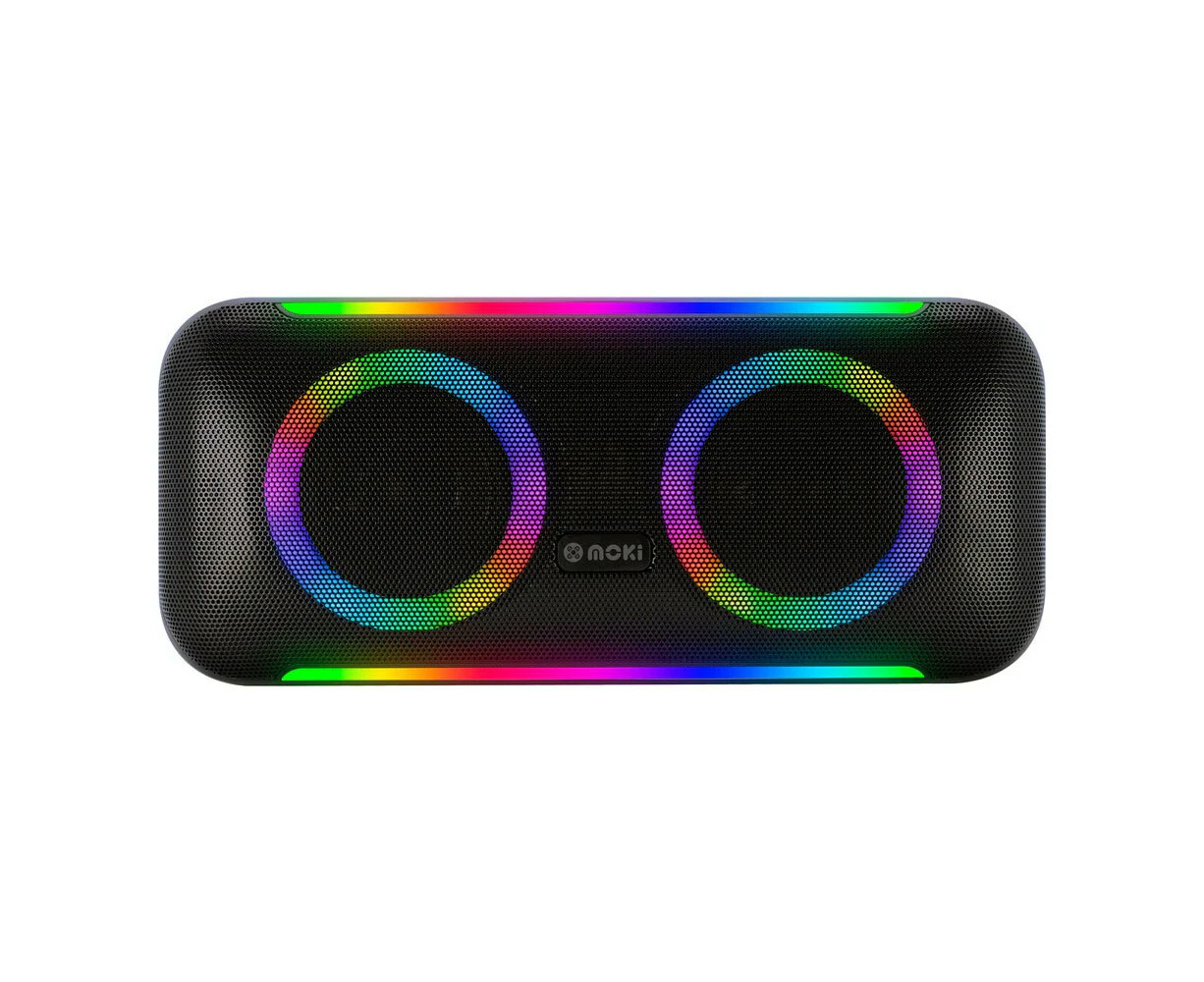 Moki Pro Street Party Rechargeable Bluetooth Wireless LED TWS Enabled Speaker BK