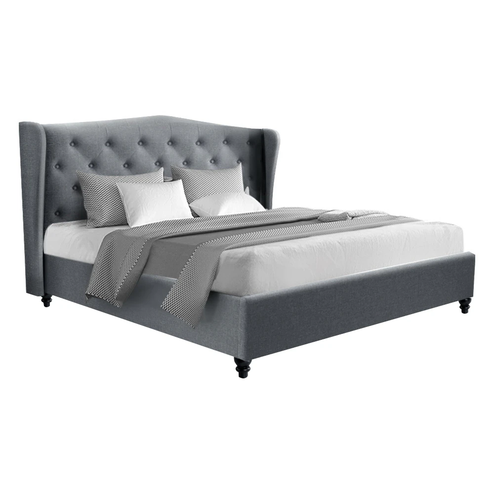 Artiss Bed Frame King Size Grey PIER