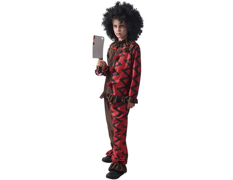 Scary Red and Brown Boys Clown Halloween Costume Boys