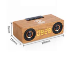Multi-function Wooden Wireless Bluetooth Speaker LED Alarm Clock-Light Wood