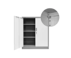 109cm Metal Filing Cabinet 2 Door 4 Shelves Office Home Stationary Lockable File Cupboard