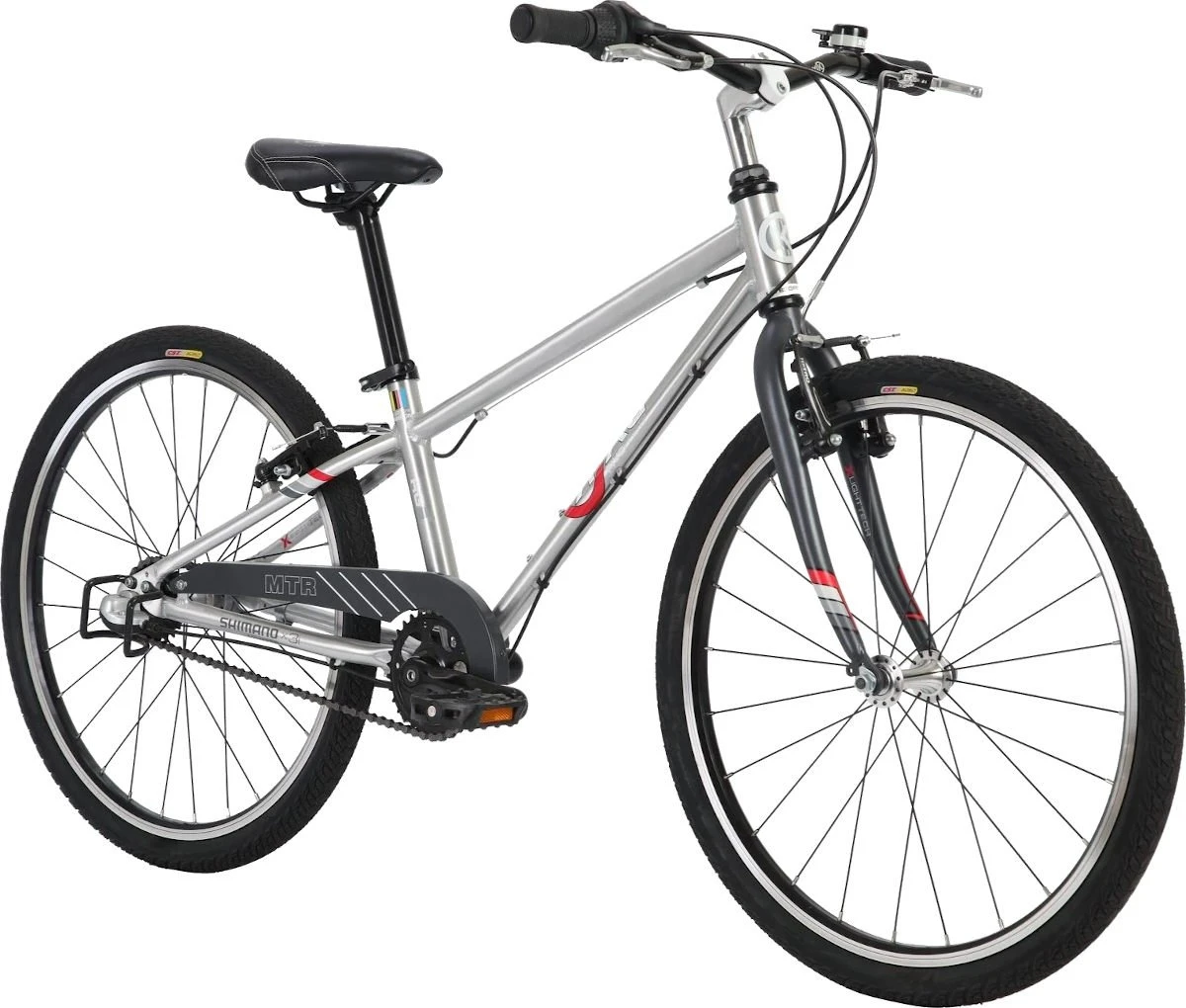 ByK E-540 Boys 3-Speed 24"MTB/Road Bike Polished Alloy/Black