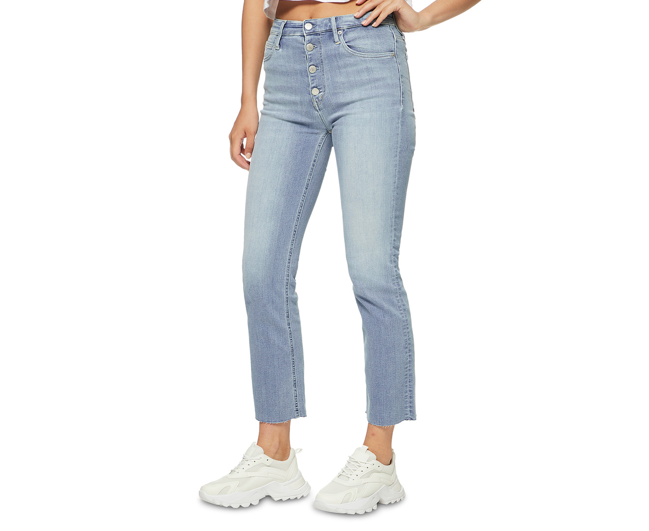 Calvin Klein Jeans Women's High Rise Flare Ankle Jeans - Light Blie ...