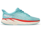 Hoka One One Women's Clifton 8 Running Shoes - Aquarelle/Eggshell/Blue