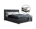 Artiss Gas Lift Bed Frame Double Queen Size Base With Storage Charcoal Fabric Vila Collection