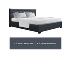 Artiss Gas Lift Bed Frame Double Queen Size Base With Storage Charcoal Fabric Vila Collection
