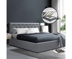 Artiss Gas Lift Bed Frame Double Queen King Single Size Base With Storage Grey Fabric Vila Collection