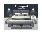 Artiss Bed Frame Double Queen King Size Base With 4 Storage Drawers Grey Fabric Avio Collection 5