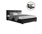 Artiss Gas Lift Bed Frame Double Queen King Size Base With Storage Black Leather Tiyo Collection 1