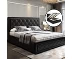 Artiss Gas Lift Bed Frame Double Queen King Size Base With Storage Black Leather Tiyo Collection 10