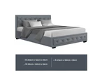 Artiss Gas Lift Bed Frame Double Queen King Size Base With Storage Grey Fabric Tiyo Collection