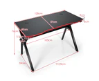 Costway Gaming Desk PC Computer Desk Carbon Fiber Racing Laptop Table Home Office w/Cup & Headphone Holder