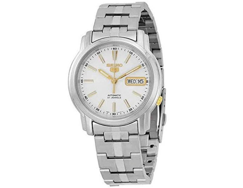 Seiko 5 SNKL77K1 Automatic Silver Gold Dial Stainless Steel Watch