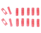12pc Small Mini Tiny Snap On (Clip-On) Hair Rollers PINK