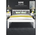 Artiss Bed Frame Single Double Queen KingSingle Size Wooden SOFIE Timber Mattress Base White Bedroom Furniture