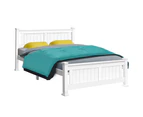 Artiss Wooden Bed Frame White Double Queen KingSingle Single Size RIO Timber Mattress Base Bedroom Furniture